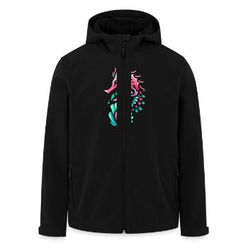 Seepferd schwimmen wild Wasser Kita Einschulung lo - Recycelte Männer Softshell-Jacke von Stanley/Stella - Schwarz - Vorne - AI Model Male 185 light (185cm)