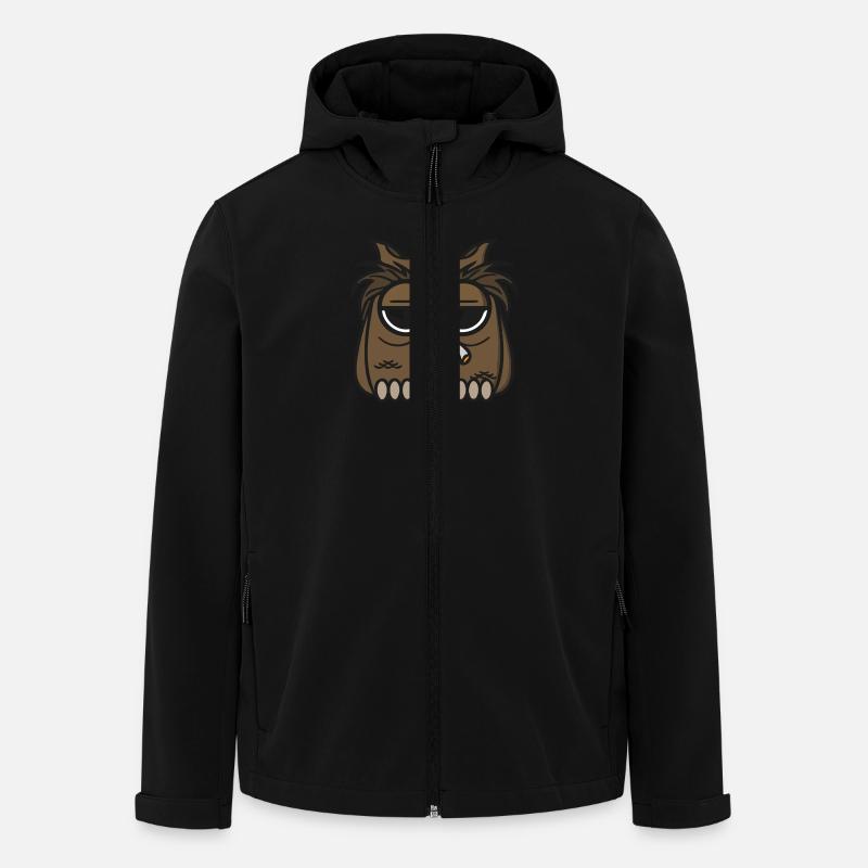 Eule - Recycelte Männer Softshell-Jacke von Stanley/Stella - Schwarz