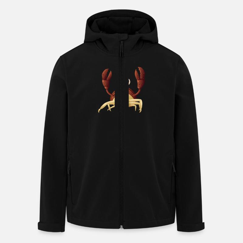 Crab red - Recycelte Männer Softshell-Jacke von Stanley/Stella - Schwarz