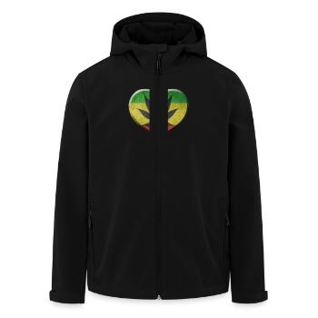I LOVE JAMAICA - JAMAIKA - Recycelte Männer Softshell-Jacke von Stanley/Stella - Schwarz - Vorne - AI Model Male 185 light (185cm)