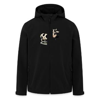 Kuh - Recycelte Männer Softshell-Jacke von Stanley/Stella - Schwarz - Vorne - AI Model Male 185 light (185cm)