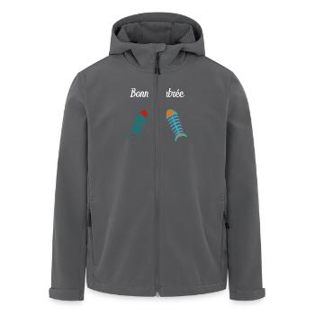 POISSON. POISSON D'AVRIL. VACANCES. ETE. HUMOUR - Veste softshell homme en polyester recyclé Stanley/Stella - noir - Devant - AI Model Male 185 light (185cm)