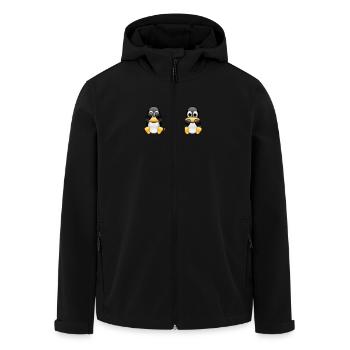 SeeHearSpeak - Men’s Recycled Softshell Jacket by Stanley/Stella - black - Front - AI Model Male 185 light (185cm)