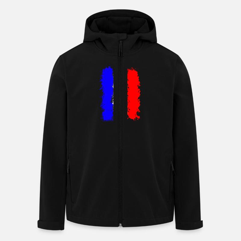 drapeau français - Veste softshell homme en polyester recyclé Stanley/Stella - noir