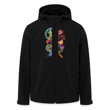 Faites l'amour pas la guerre - Veste softshell homme en polyester recyclé Stanley/Stella - noir - Devant - AI Model Male 185 light (185cm)