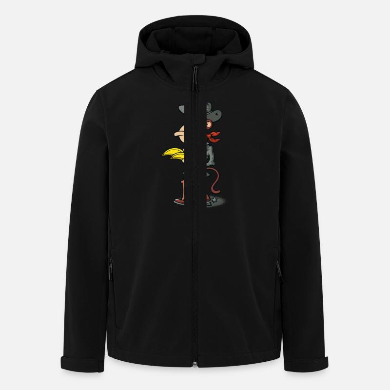 VL101A_Cowboyaffe_4c - Recycelte Männer Softshell-Jacke von Stanley/Stella - Schwarz