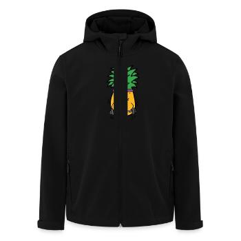 Funky Muckibuden Ananas - Recycelte Männer Softshell-Jacke von Stanley/Stella - Schwarz - Vorne - AI Model Male 185 light (185cm)