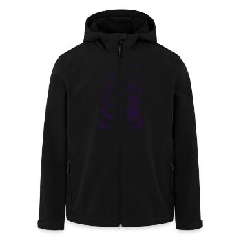 Space Cat Navy Stencil - Men’s Recycled Softshell Jacket by Stanley/Stella - black - Front - AI Model Male 185 light (185cm)