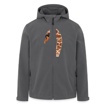 Giraffen Schwan - Recycelte Männer Softshell-Jacke von Stanley/Stella - Schwarz - Vorne - AI Model Male 185 light (185cm)