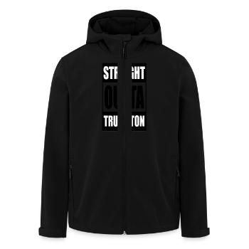 Straight Outta Trumpton - Men’s Recycled Softshell Jacket by Stanley/Stella - black - Front - AI Model Male 185 light (185cm)