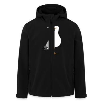 Seagul smoking - Men’s Recycled Softshell Jacket by Stanley/Stella - black - Front - AI Model Male 185 light (185cm)