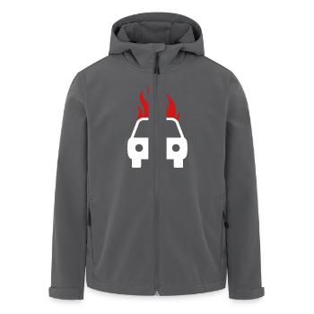 Brennendes Auto 2 - Recycelte Männer Softshell-Jacke von Stanley/Stella - Anthrazit - Vorne - AI Model Male 185 light (185cm)