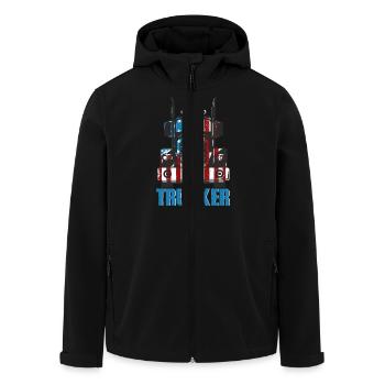 Patriotic American Trucker Fernfahrer LKW-Fahrer - Recycelte Männer Softshell-Jacke von Stanley/Stella - Schwarz - Vorne - AI Model Male 185 light (185cm)