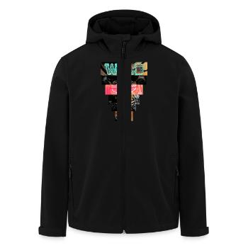 tiger21 - Men’s Recycled Softshell Jacket by Stanley/Stella - black - Front - AI Model Male 185 light (185cm)