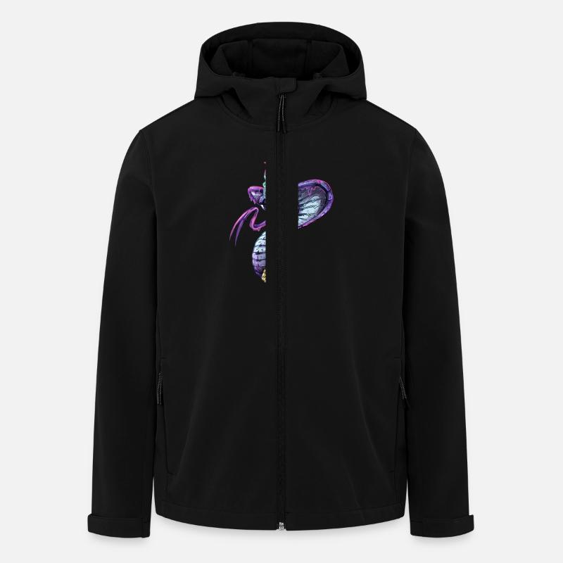 Blue-Snakeice - Recycelte Männer Softshell-Jacke von Stanley/Stella - Schwarz