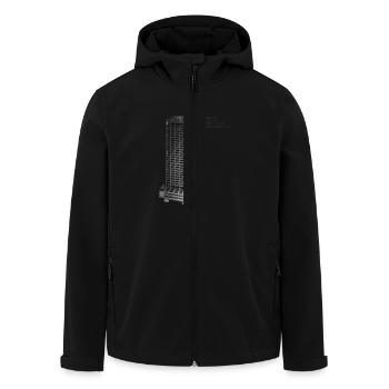 AfE Turm in Frankfurt am Main - Recycelte Männer Softshell-Jacke von Stanley/Stella - Schwarz - Vorne - AI Model Male 185 light (185cm)