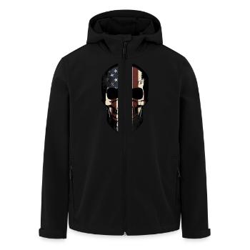 skull america scratched - Recycelte Männer Softshell-Jacke von Stanley/Stella - Schwarz - Vorne - AI Model Male 185 light (185cm)