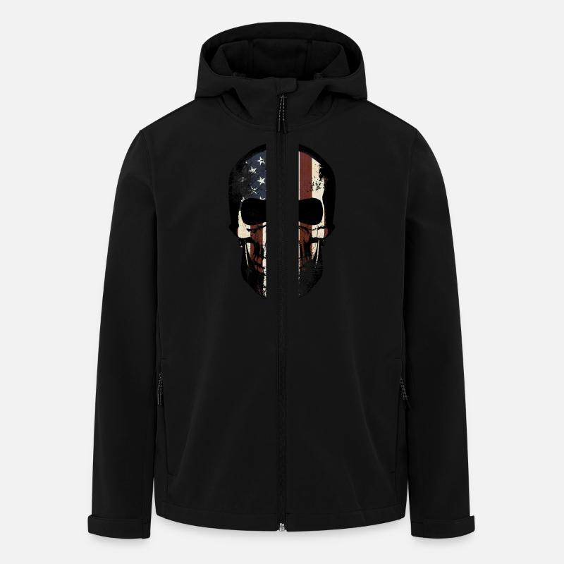 skull america scratched - Recycelte Männer Softshell-Jacke von Stanley/Stella - Schwarz