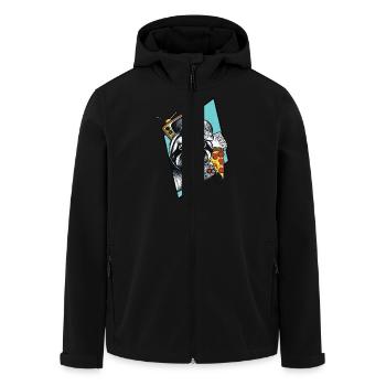 Pizza-Faultier - Recycelte Männer Softshell-Jacke von Stanley/Stella - Schwarz - Vorne - AI Model Male 185 light (185cm)