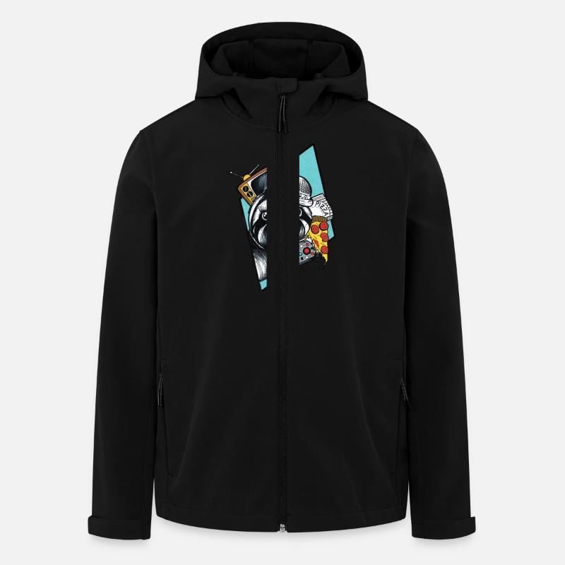 Pizza-Sloth - Men’s Recycled Softshell Jacket by Stanley/Stella - black