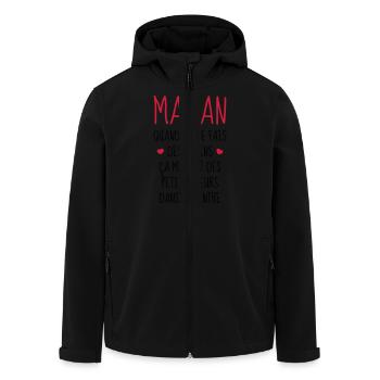 Maman - Fête des Mères - Bébé - Naissance - Baby - Veste softshell homme en polyester recyclé Stanley/Stella - noir - Devant - AI Model Male 185 light (185cm)