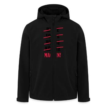 machen_01 - Recycelte Männer Softshell-Jacke von Stanley/Stella - Schwarz - Vorne - AI Model Male 185 light (185cm)