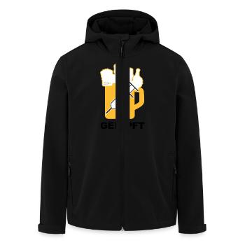 Bier Liga Logo Geimpft 1 - Recycelte Männer Softshell-Jacke von Stanley/Stella - Schwarz - Vorne - AI Model Male 185 light (185cm)