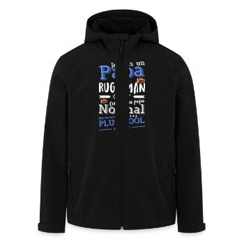 Papa rugbyman tee drole - Veste softshell homme en polyester recyclé Stanley/Stella - noir - Devant - AI Model Male 185 light (185cm)