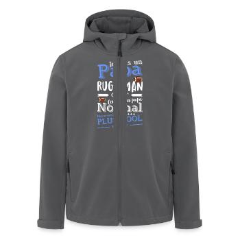 Papa rugbyman tee drole - Veste softshell homme en polyester recyclé Stanley/Stella - charbon - Devant - AI Model Male 185 light (185cm)