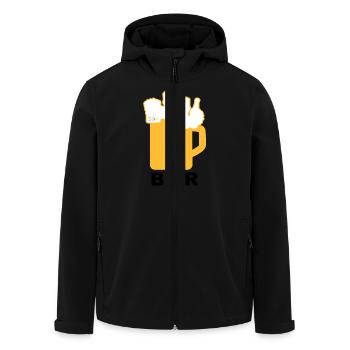 Bier Liga Logo BIER 1 - Recycelte Männer Softshell-Jacke von Stanley/Stella - Schwarz - Vorne - AI Model Male 185 light (185cm)