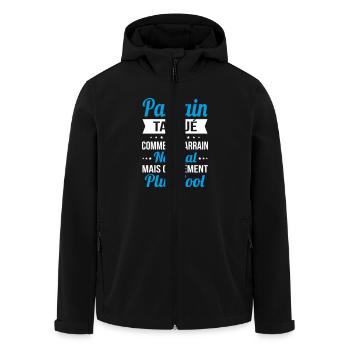 J'ai un parrain tatoué plus cool - Veste softshell homme en polyester recyclé Stanley/Stella - noir - Devant - AI Model Male 185 light (185cm)