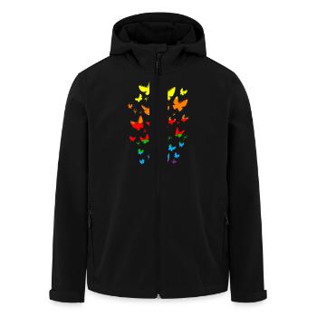 LGBT Flowers Spring Butterflies Nature - Men’s Recycled Softshell Jacket by Stanley/Stella - black - Front - AI Model Male 185 light (185cm)