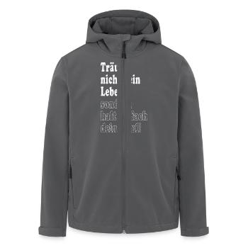 Träume nicht dein Leben Halt dein Maul - Recycelte Männer Softshell-Jacke von Stanley/Stella - Anthrazit - Vorne - AI Model Male 185 light (185cm)