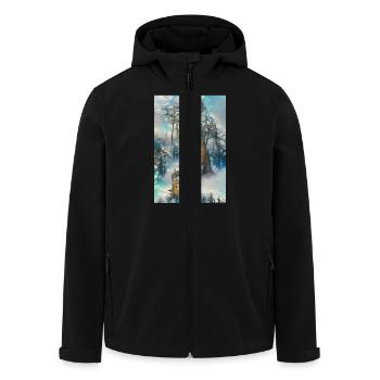 Winter Wonderland Schloss Winter Wonderland Castle - Recycelte Männer Softshell-Jacke von Stanley/Stella - Schwarz - Vorne - AI Model Male 185 light (185cm)
