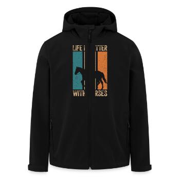 Horses make life more beautiful - Men’s Recycled Softshell Jacket by Stanley/Stella - black - Front - AI Model Male 185 light (185cm)