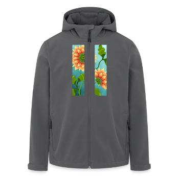 Flowers - Men’s Recycled Softshell Jacket by Stanley/Stella - black - Front - AI Model Male 185 light (185cm)
