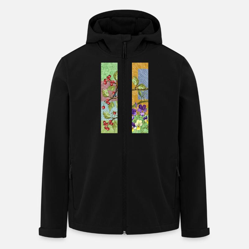 Bunter Vogel - Recycelte Männer Softshell-Jacke von Stanley/Stella - Schwarz