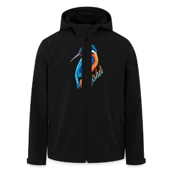 Cute Kingfisher - Men’s Recycled Softshell Jacket by Stanley/Stella - black - Front - AI Model Male 185 light (185cm)