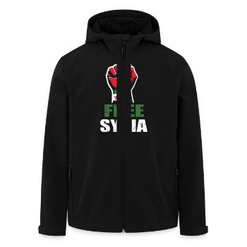 Free Syria Freies Syrien Hand Frauen - Recycelte Männer Softshell-Jacke von Stanley/Stella - Schwarz - Vorne - AI Model Male 185 light (185cm)