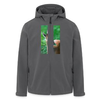 Kirk's dik-dik (auf Deutsch Kirk-Dikdik Zwergrüssel - Recycelte Männer Softshell-Jacke von Stanley/Stella - Schwarz - Vorne - AI Model Male 185 light (185cm)
