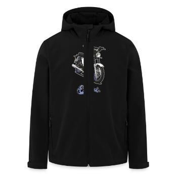 S51 (weiß) // Illustration - Recycelte Männer Softshell-Jacke von Stanley/Stella - Schwarz - Vorne - AI Model Male 185 light (185cm)
