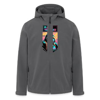 R A W Techno Gorilla - Recycelte Männer Softshell-Jacke von Stanley/Stella - Schwarz - Vorne - AI Model Male 185 light (185cm)
