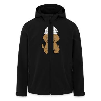 2 Welpen Hunde Liegen Aufeinander Zwei Freunde Duo - Recycelte Männer Softshell-Jacke von Stanley/Stella - Schwarz - Vorne - AI Model Male 185 light (185cm)