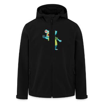 Forest Monster 0790894 - Men’s Recycled Softshell Jacket by Stanley/Stella - black - Front - AI Model Male 185 light (185cm)