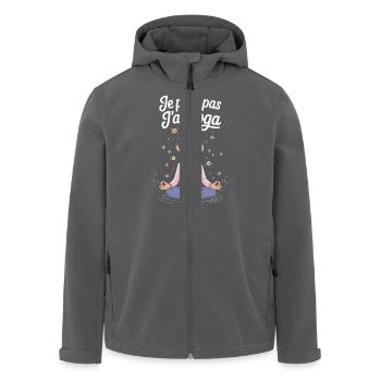 Je peux pas j'ai yoga - Veste softshell homme en polyester recyclé Stanley/Stella - charbon - Devant - AI Model Male 185 light (185cm)