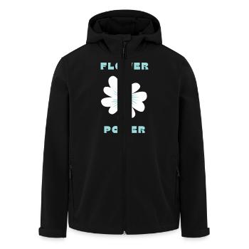 Flower Power – Design Rétro et Bohème 70's - Veste softshell homme en polyester recyclé Stanley/Stella - noir - Devant - AI Model Male 185 light (185cm)