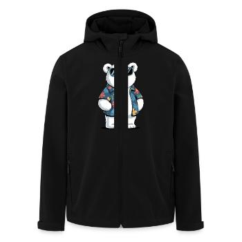 Funny Summer Polar Bear - Men’s Recycled Softshell Jacket by Stanley/Stella - black - Front - AI Model Male 185 light (185cm)