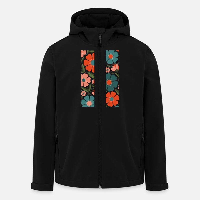 Boho Flora Blumen - Recycelte Männer Softshell-Jacke von Stanley/Stella - Schwarz