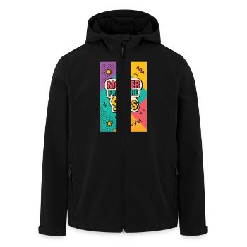 Mother from the 90s - Retro Mother's Day - Men’s Recycled Softshell Jacket by Stanley/Stella - black - Front - AI Model Male 185 light (185cm)