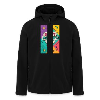 Happy Mother's Day Retro 90s Style - Men’s Recycled Softshell Jacket by Stanley/Stella - black - Front - AI Model Male 185 light (185cm)